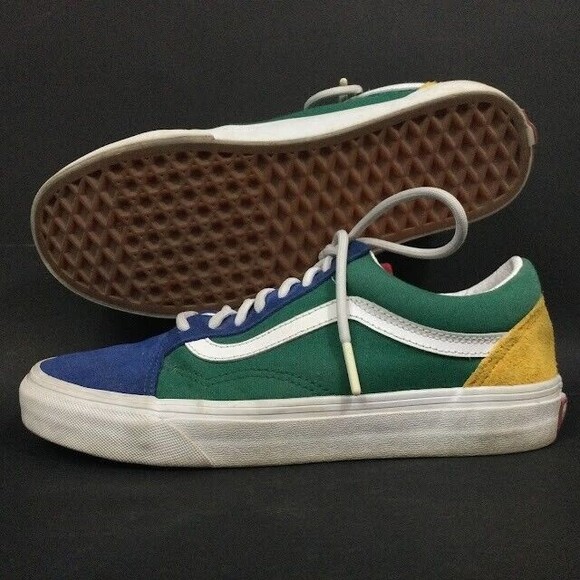 Vans Old Skool-Mens 6.5/Womens 8-Yacht Club-Colorblock Blue/Green/Yellow-751505 - Picture 1 of 8